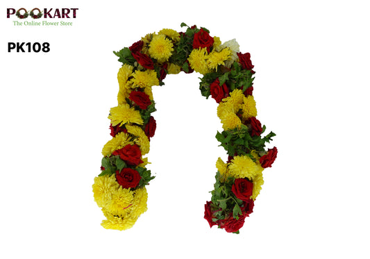 Samanthi Poo with Rose & Tulasi (சாமந்தி பூ மற்றும் ரோஸ் & துளசி)